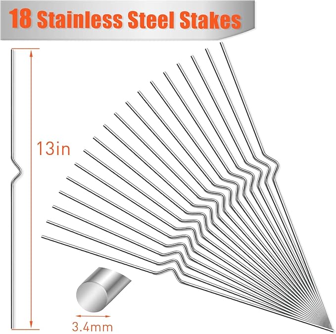 18 Pack Yard Sign Stakes - Heavy Duty Metal Wire Stakes for Garden Lawn Signs 13'' Alternative to H Frame Stakes for Corrugated Plastic Yard Signs Holder
