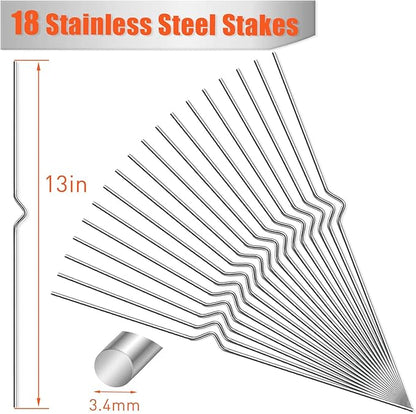 18 Pack Yard Sign Stakes - Heavy Duty Metal Wire Stakes for Garden Lawn Signs 13'' Alternative to H Frame Stakes for Corrugated Plastic Yard Signs Holder