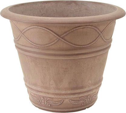 PSW Pot Collection Western Weave Planter Pot for Indoor and Outdoor Plants and Gardens, 14.5-inch, Taupe