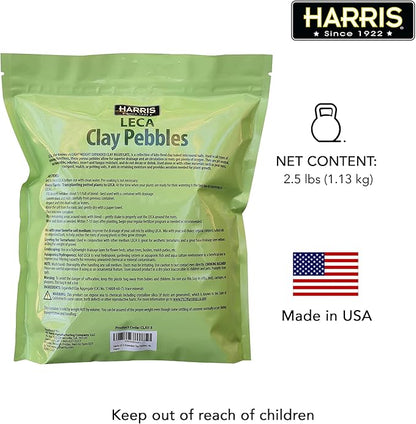 Harris LECA Expanded Clay Pebbles for Plants, 2.5lb for Indoor, Outdoor and Hydroponic Growing