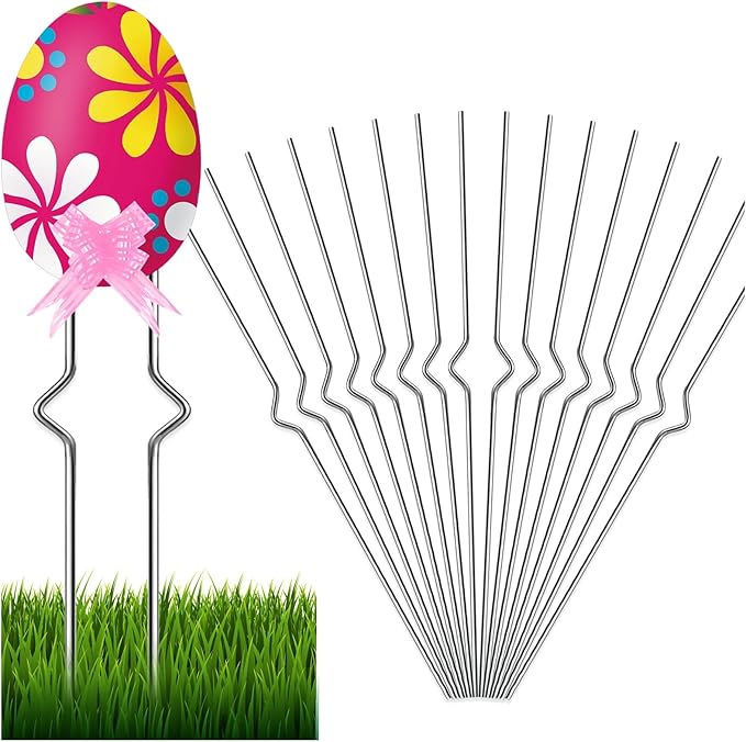 18 Pack Yard Sign Stakes - Heavy Duty Metal Wire Stakes for Garden Lawn Signs 13'' Alternative to H Frame Stakes for Corrugated Plastic Yard Signs Holder
