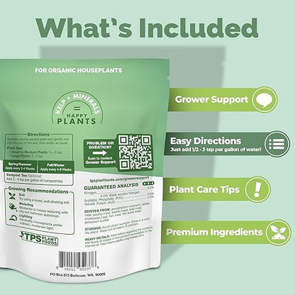 Organic Houseplant Food, Slow Release Dry Granular Fertilizer for House Plants - 1 Pound (16 Oz)