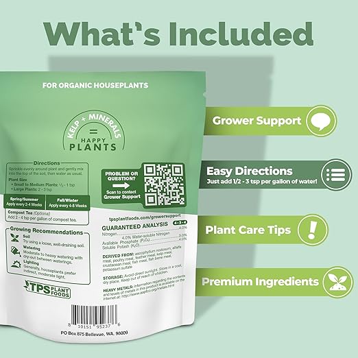 Organic Houseplant Food, Slow Release Dry Granular Fertilizer for House Plants (6 Ounces)