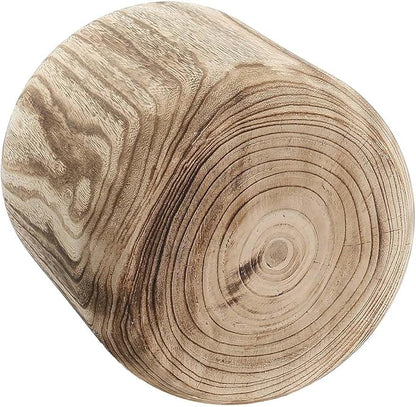 CYS EXCEL 6.25'' Burnt Finish Cylinder Planter Lightweight Natural Wood Cachepot for Indoor Plants, Succulents, Herbs, Home & Office Decor