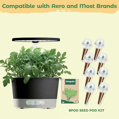 8-Pod Arugula Seed Pod Kit for Aerogarden, Includes Arugula Seeds - Universal Hydroponic Pods Indoor Gardening Supplies (8-Pod)