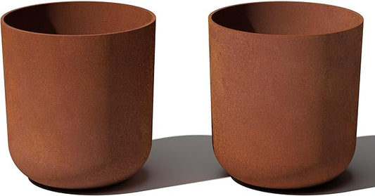 Veradek Patina Series Kona Planter - Round Planter for Outdoor Porch/Garden | Naturally Rusting Planter for All-Weather Use