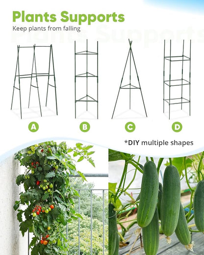 Quictent Galvanized Raised Garden Bed 8x4x1 Ft Metal Planter Box for Vegetables Outdoor, Bottomless for Backyard, 2 Tomato Cages Included (Silver)