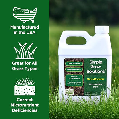 Organic Micronutrient Booster- Complete Plant & Turf Nutrients- Simple Grow Solutions- Garden & Lawn Fertilizer- Grower, Gardener- Liquid Food for Grass, Tomatoes, Flowers, Vegetables (32 Ounce)