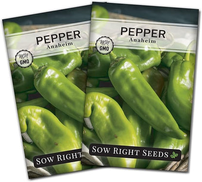 Sow Right Seeds - Anaheim Pepper Seeds for Planting - Non-GMO Heirloom Packet with Instructions to Plant an Outdoor Home Vegetable Garden - Productive and Hot Chili Peppers - Hydroponics Growing (2)