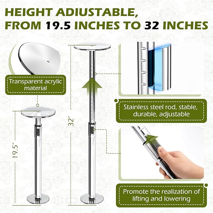 Adjustable Plant Risers for Inside Pot, Planter Insert for Large Container, 19.5-32'' Rise Filler Riser of Tall Flower Bed, Metal Lift Insert for Tall Taper (6 “8“10” Base or Top)