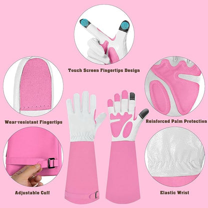 Long-Gardening-Gloves for Women/Men - Thorn Proof Rose Pruning Gloves Heavy Duty Gauntlet, Best Garden Gifts for Gardener-M