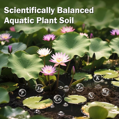 Aquatic Plant Soil for Lotus & Pond Plants/Aquaquarium Substrate 6.6 LBS- Natural Organic Growing Medium for Hydroponic Plants & Water Gardens | Aquarium Safe Nutrient-Rich