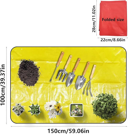 Extra Thick Waterproof Transplanting Mat for Gardening - 39.5x31.5 Inch Large Potting Tray for Plant Transplanting and Mess Control | Portable Succulent & Plant Repotting Mat