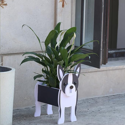 Boston Terrier Gifts for Women, Boston Terrier Dog Planter Plant Pot, Dog Flower Pots for Outdoor Garden Decoration, Boston Terrier Plant Container Holder Office Home Decor Small Boston Terrier