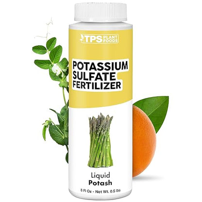 Potassium Sulfate Fertilizer, Premium Potassium and Sulfur Plant Nutrient Blend, 8 oz (250mL)