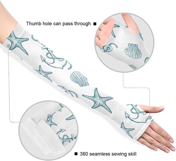 Wamika Gardening Sleeves Spring Globe Daisy Flowers Farm Sun Protective Arm Sleeves with Tumb Hole