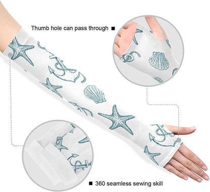 Wamika Gardening Sleeves Spring Globe Daisy Flowers Farm Sun Protective Arm Sleeves with Tumb Hole