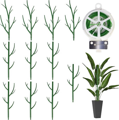 11 Pack Monstera Plant Support - 71.4" Plant Support Stakes for Indoor Plants Sticks Support Tall Indoor Plant Stakes with Twist Ties Stackable Plant Stem Support for Monstera Plants