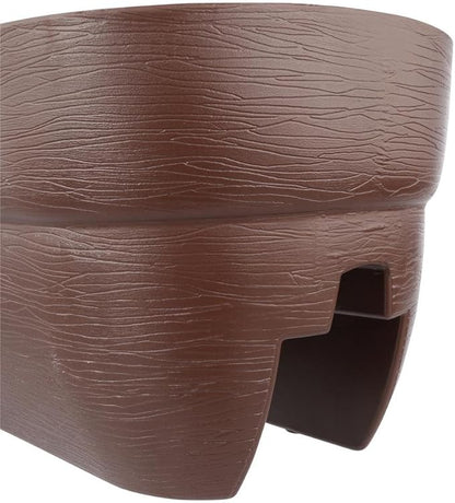 Emsco Group 2435-1 Bloomers Self-Watering 24" Weatherproof Resin 6" Railings – Brown Rain Planter Grow Box, Earth