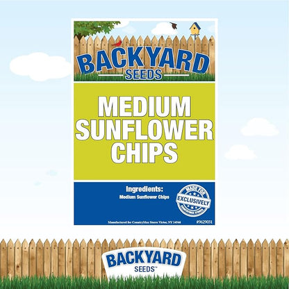 CountryMax Sunflower Chips for Birds 20lbs - Shelled Medium No Waste Bird Seed for Outside Feeders, Medium Resealable Bag of Wild Bird Food