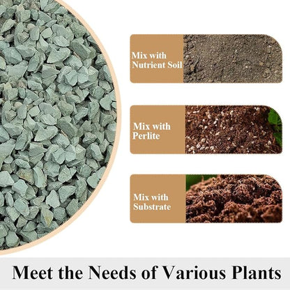 Succulents and Cactus Green Zeolite Rocks, Decorative Stones Pebbles for Indoor Plants, Bonsai, Fairy Gardening, Terrarium, 5lb