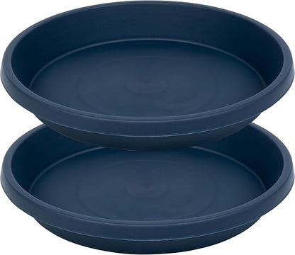 Plant Saucer 12 Inch Round Pack of 2 Heavy Duty Plastic Reusable Drip Trays for Flower Pots