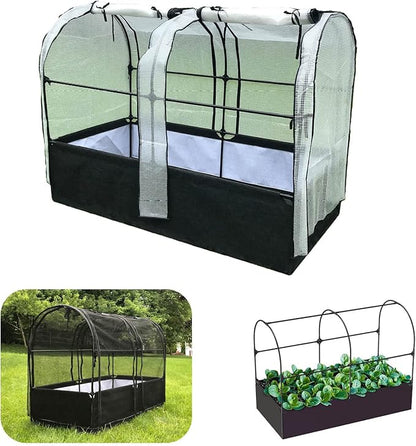 SIMPO 3-in-1 Garden System: Fabric Raised Garden Bed + Greenhouse Cover + Protective Net (36” x 72” x 53”)