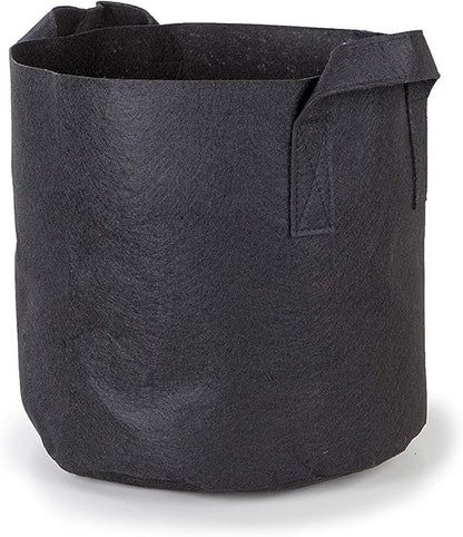 247Garden 5-Pack 10-Gallon Aeration Fabric Pot/Plant Grow Bag w/Handles (260 GSM, Black, 13H x 15D)