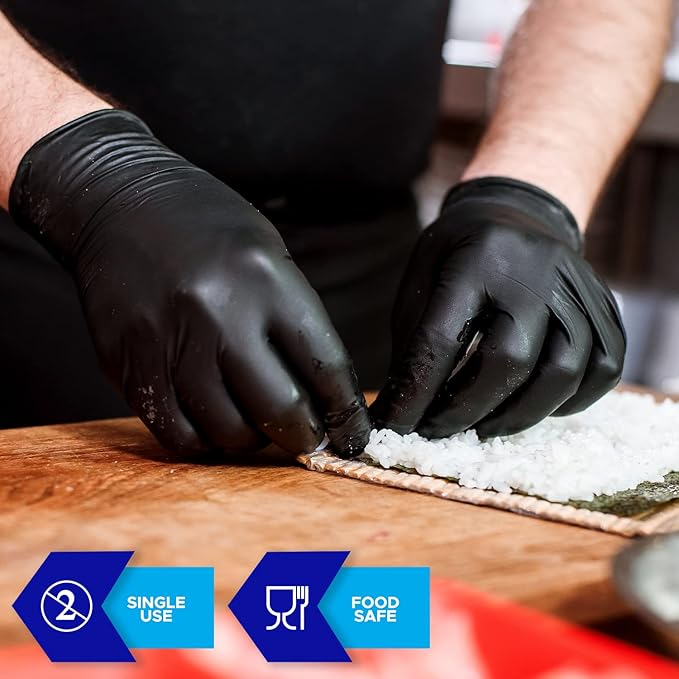Heavyweight Nitrile Gloves a Black & Blue, Exam Grade, Chemo Tested, Latex-Free, Powder-Free, Disposable Glove