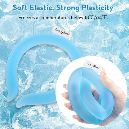 2PCS Neck CoolingTube with Insulated Bag, Reusable Ice Coolers Wearable Body CoolingProducts, Neck Coolers for HotWeather