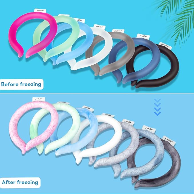 2PCS Neck CoolingTube, Reusable Ice Coolers Wearable Body CoolingProducts, Neck Coolers for HotWeather (Black*2)