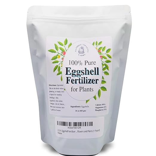 Natures Vitality Farms Eggshell Fertilizer Powder, 1 Pound, for Tomato Plants, Orchids, Calcium Magnesium Phosphorus Powder for Indoor and Outdoor Flowers and Plants