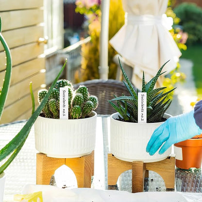 120PCS Waterproof Plant Labels - 4 Inch Blank Garden Markers for Indoor & Outdoor Use with Marker Pen - White PVC Type Stakes for Herbs, Flowers, and Plants