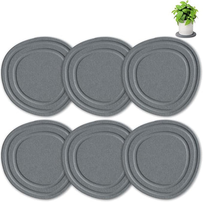 Plant Saucers for Indoors, 6 Pack 6" Quick Dry Diatomite Plant Drip Water Catcher Trays for Pots, Diatomaceous Earth Planter Drainage Saucers Plates to Catch Water for Flower and Plants, Stone Gray