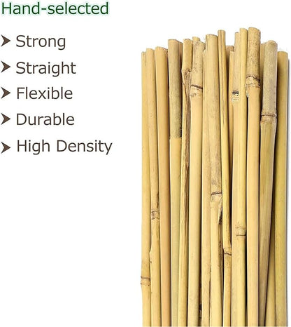 Bamboo Stakes 7 Feet, Natural Plant Stakes for Tomatoes, Climbing Plants Support, Tall Garden Stake - 15 Pack Bamboo Poles