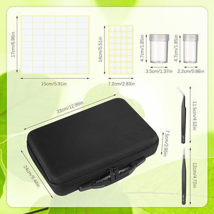 Seed Storage Organizer Box, 57 Slots Seed Collection Containers Seed Storage Box with Label Tweezer Funnel,Gardening Seed Keeper Set for Flower Plants Garden(2 Size)