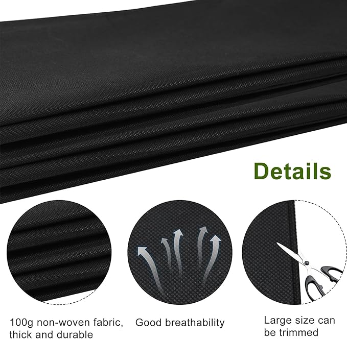 Raised Garden Bed Liner Non-Woven Fabric, Elevated Planter Box Replacement Fabric for Outdoor Raised Beds Vegetable Trugs Backyard Flowerbeds, Holds Soil Allows Water to Drain