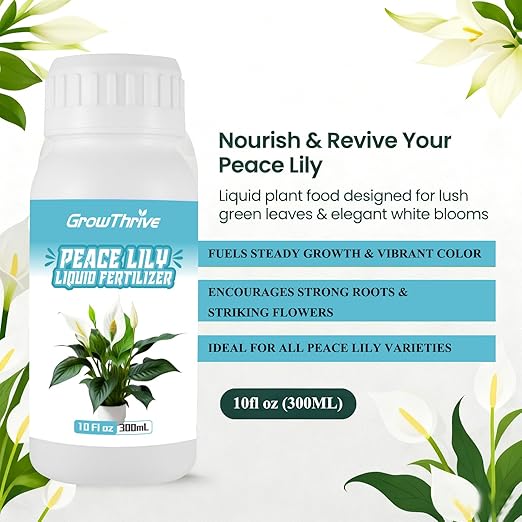 Peace Lily Liquid Fertilizer 10 oz – Natural Organic Plant Food for Peace Lily – Probiotic Formula with 200 Million Live Bacteria/ml – Promotes Lush Leaves & Vibrant Blooms