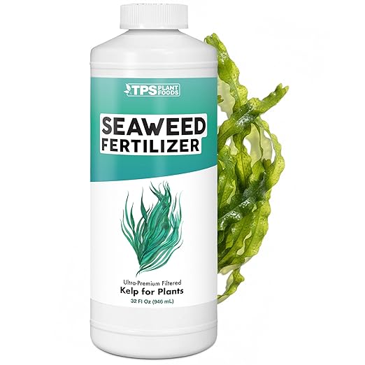 TPS NUTRIENTS Seaweed Fertilizer for Plants, Premium Organic Liquid Kelp for Gardening, Concentrated Liquid Plant Food, 32 oz (1 Quart)