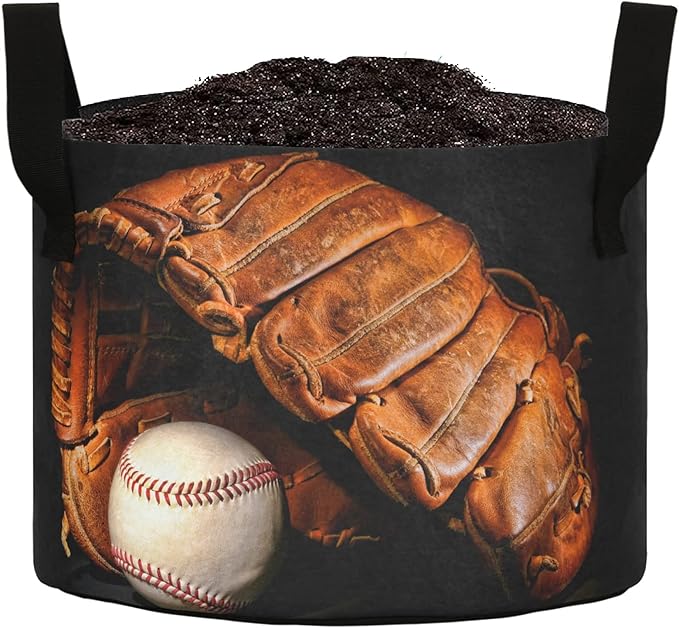 5 Gallon Old Baseball Breathable Grow Bags Heavy Duty Planter Pot Containers with Handles for Potato Tomato Fruits Flowers Vegetables
