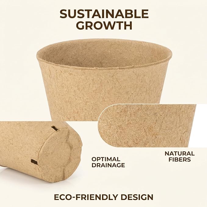 3.1Inch Peat Pots with Labels - 25Pcs Biodegradable Pots for Seedlings with Drainage Holes,Garden Plant Nursery Pots with 25Pcs Plant Labels,Seed Starting Trays for Flower Vegetable Tomato