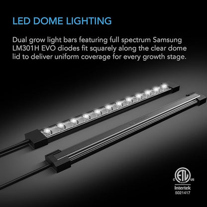 AC Infinity Heavy-Duty Humidity Dome 5x8 Germination Kit, Full Spectrum LED Grow Light Bars w/Samsung LM301H EVO LEDs, Heat Mat, 3 mm Thickest Dome, Trays, Vented Panels, for Seed Starting