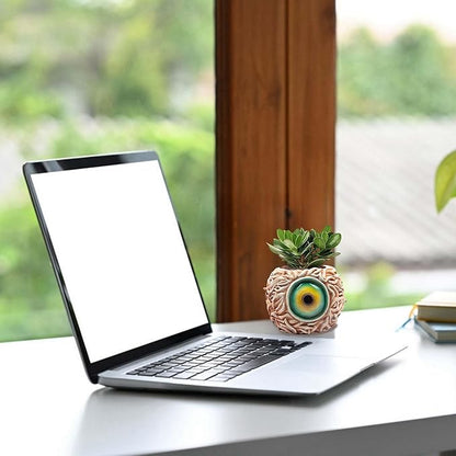 Orange Monster Eye Planter Creative Unique Eye Plant Pot,Resin Succulent Plants Pot with Drainage, for Outdoor Garden Deco and Home Art Decoration(Orange)