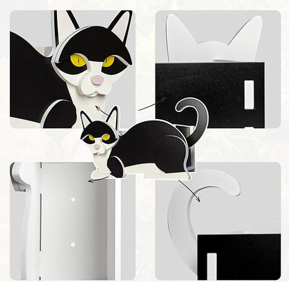 Black and White Cat Planter, Cute Animal Shape Flower Planters, Plant Pots for Indoor/Outdoor Garden Decor, Unique Gifts/Souvenirs for Pet Lovers