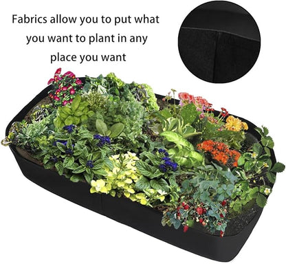 Planting Grow Bag,Felt Fabric Raised Planting Bed,Raised Garden Bed Planter Breathable Planting Container Rectangle Growing Pot