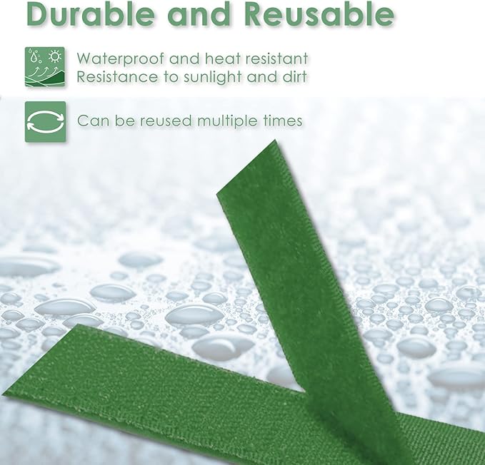 Garden Tie Green Tape, Plant Supports, Gentle On Plants (32.8ft × 0.6 inch, 2 Rolls, Green)