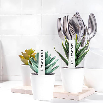 120PCS Waterproof Plant Labels - 4 Inch Blank Garden Markers for Indoor & Outdoor Use with Marker Pen - White PVC Type Stakes for Herbs, Flowers, and Plants