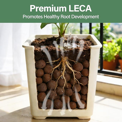Halatool 10LB Leca Clay Pebbles for Plants 4mm-16mm Clay Balls 100% Natural Hydroton Leca Balls for Indoor Plants Hydroponic Growing Gardening Orchids Drainage Decoration Aquaponics
