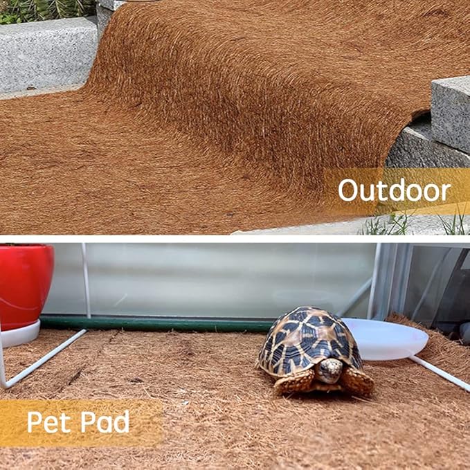 Coco Coir Liner, Yarrdfir 24x80 inch Natural Coconut Liners for planters Flower Basket, Reptile Carpet, Natural Coconut Fiber mat, Garden Decoration, Animal pet pad, Snow Mat