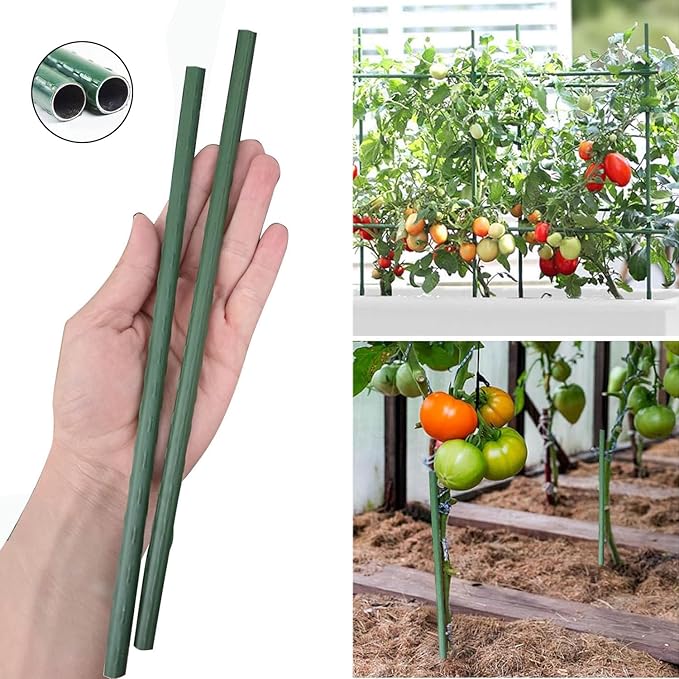 48pcs Garden Stakes Kit: Includes 12 Sets of Fiberglass Plant Sticks Supports & Accessories for DIY 4ft, 5ft, 6ft, 7ft Stakes for Tomato, Vegetables, Indoor & Outdoor Gardening Supplies